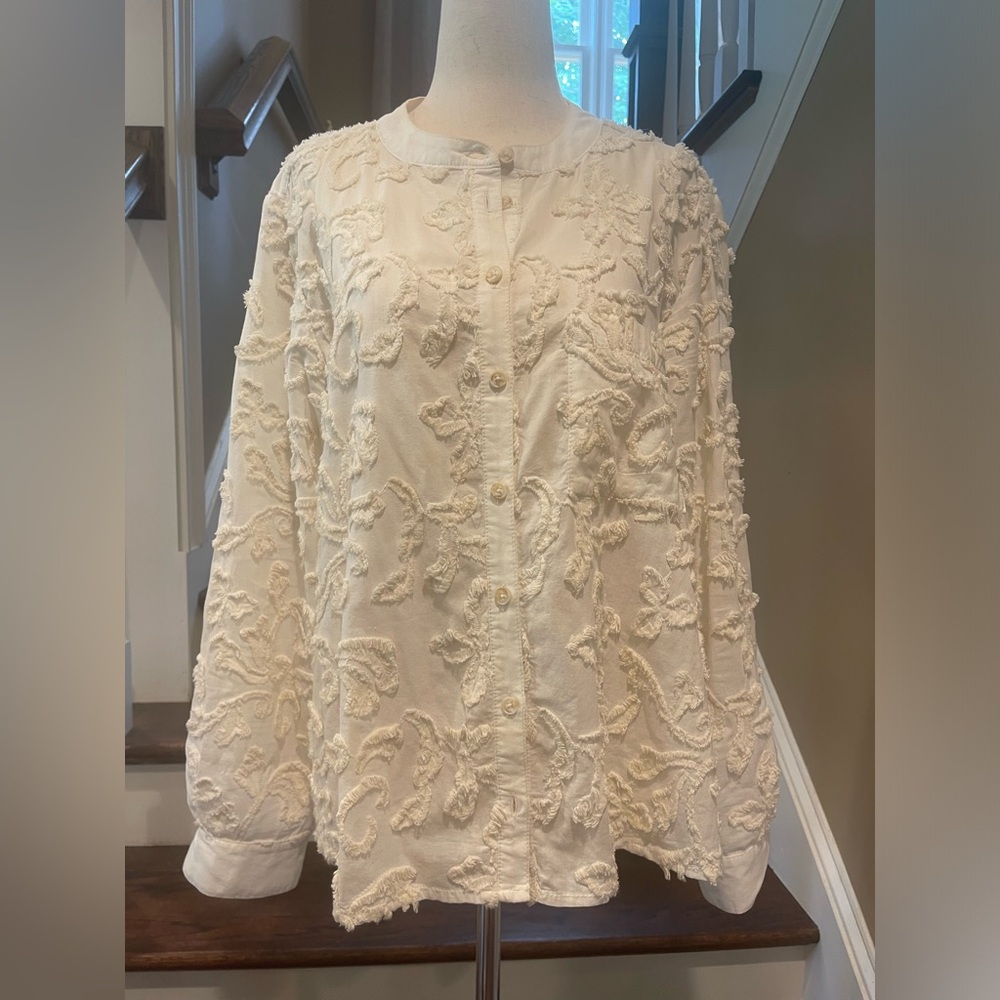 Anthropologie cream swing top